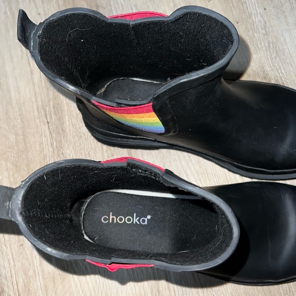 Chooka Ballard Rain Boots - Black/Multicolor Rainbow - Size: US7 - Picture 6 of 16